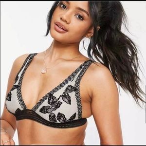NWT Free People Alia Bralette in Bordeaux Combo S